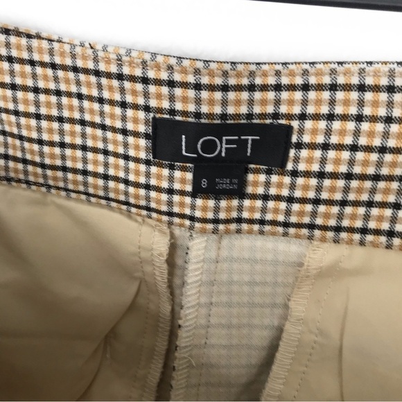 ANN TAYLOR LOFT Plaid Checkered High Rise Wide Leg Crop Pants 8 - Picture 5 of 7